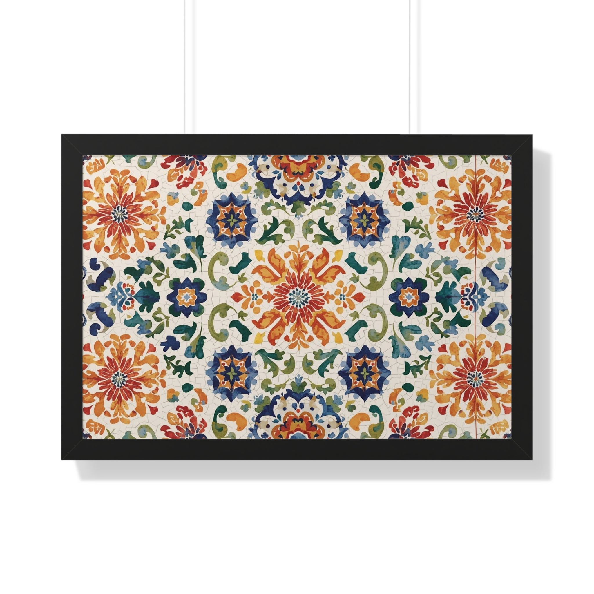 Bohemian Floral Framed Poster Art Print For Home Decor - Rosetta Creative Boutique